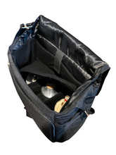 Load image into Gallery viewer, Interior of black mute bag showing bottom level and divider on top for second level